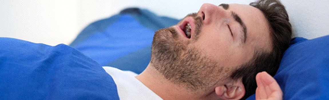 man snoring and struggling with sleep apnea in Las Vegas
