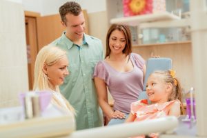 young girl in dental chair