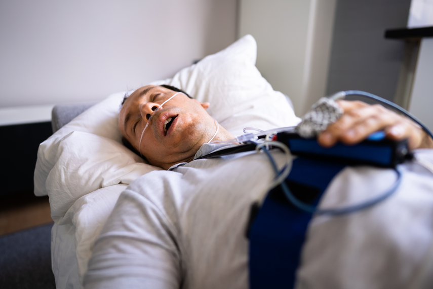 patient doing sleep test